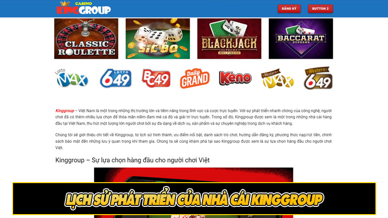 Lịch sử phát triển của Nhà cái Kinggroup